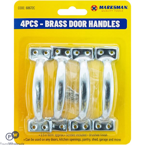 Marksman Brass Door Handles 10cm 4pc