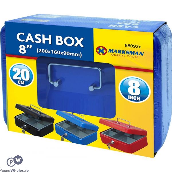 MARKSMAN CASH BOX 8" ASSORTED COLOURS