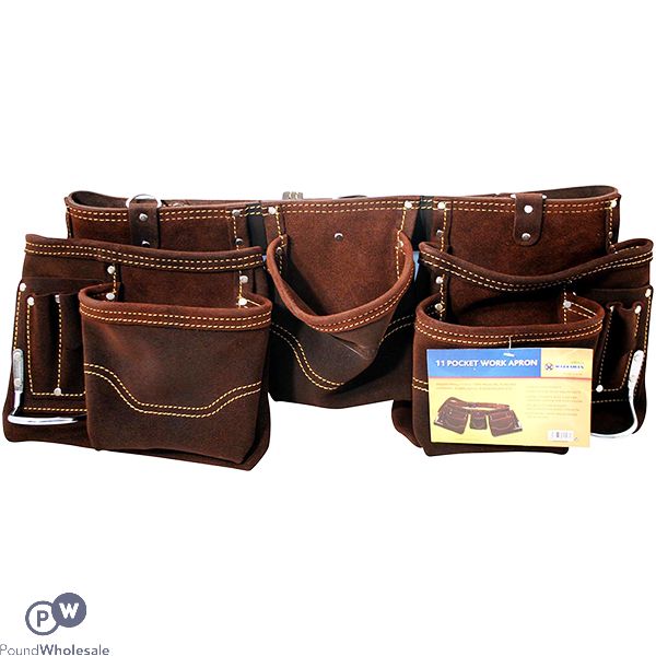 Marksman 11 Pocket Split Leather Brown Tool Bag