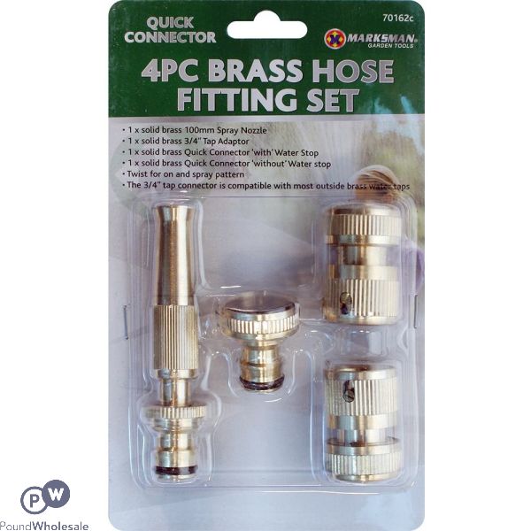 Marksman 4pc Brass Hose Fitting Set