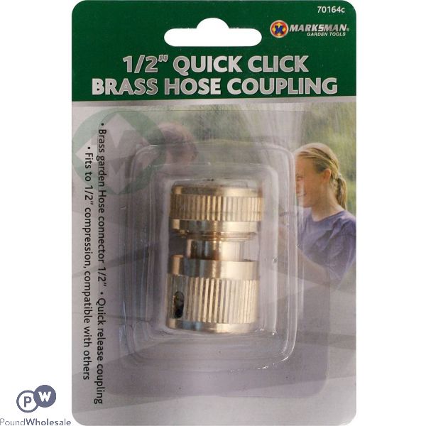 MARKSMAN 1/2" QUICK CLICK BRASS HOSE COUPLING