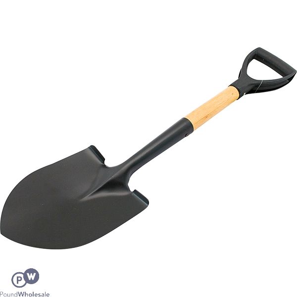 WOODEN HANDLE GARDEN SHOVEL