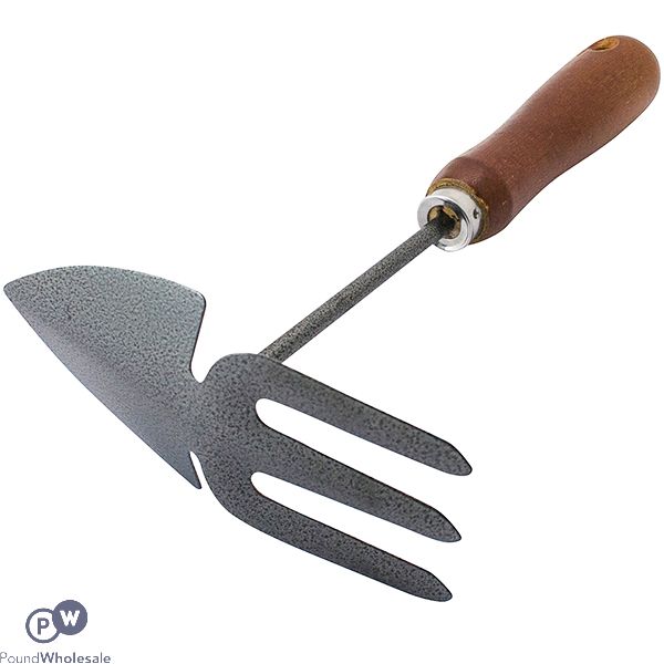 Marksman Wooden Handle Hand Fork & Hoe Garden Tool