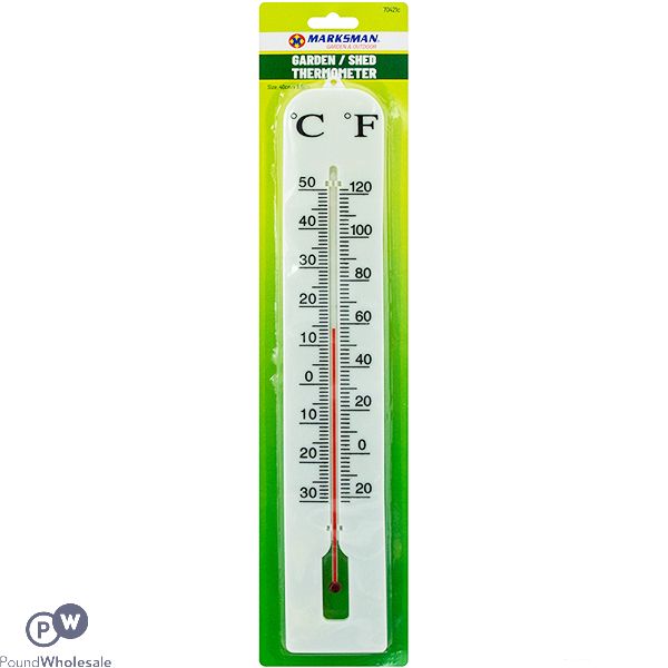 MARKSMAN PLASTIC GARDEN THERMOMETER LARGE 40CM X 6.5CM