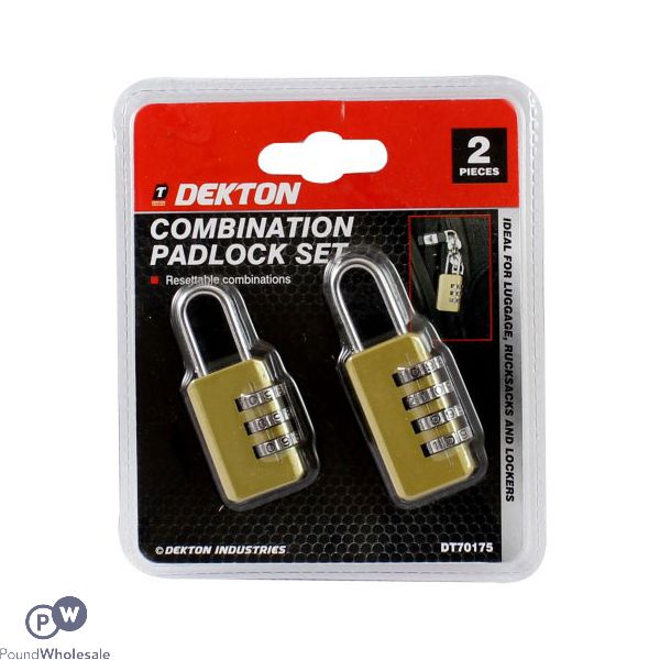 DEKTON COMBINATION PADLOCKS 2PC