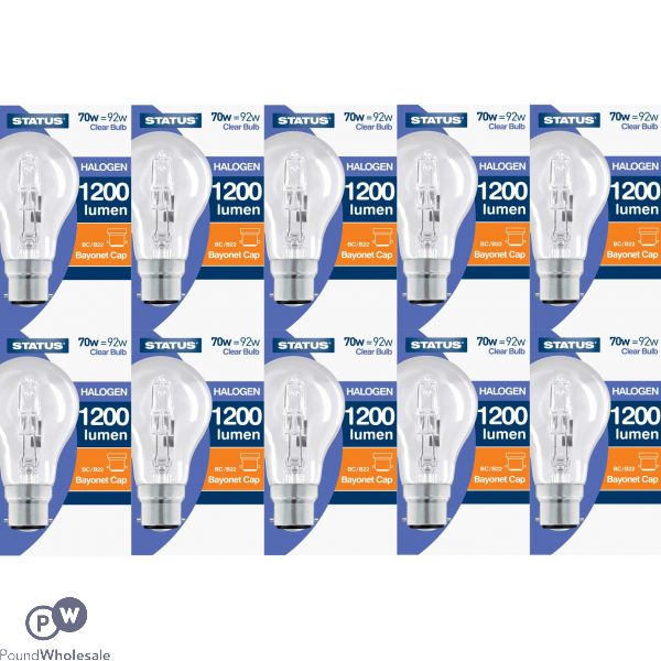 Status 70w=100w Halogen Gls Bulb Bc