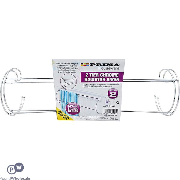 PRIMA 2 TIER CHROME RADIATOR AIRER 2 PACK