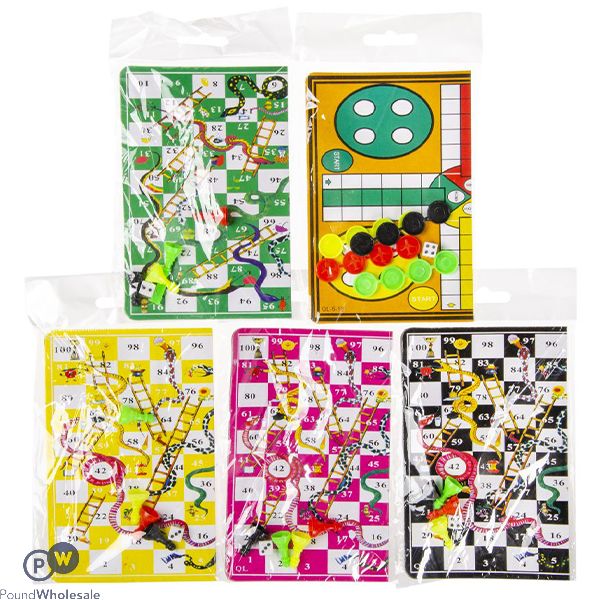 Mini Snakes & Ladders Ludo Board Games Assorted