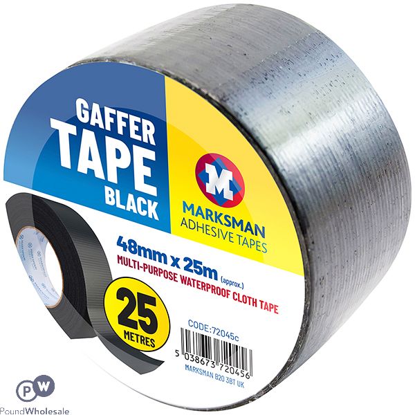 MARKSMAN BLACK GAFFER DUCT TAPE 48MM X 25M