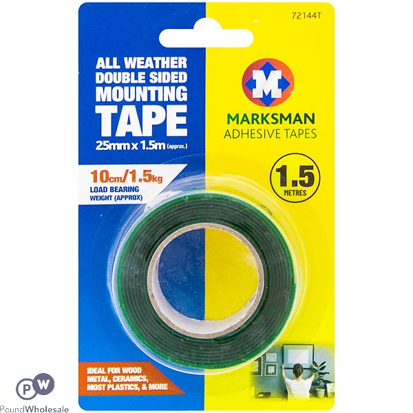 Marksman All Weather Double-Sided 1.5kg Mounting Tape 25mm X 1.5m