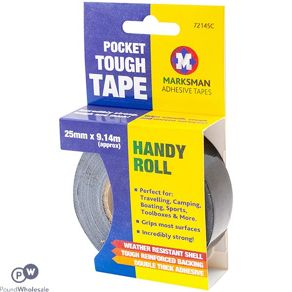 Marksman Pocket Tough Tape Roll 25mm X 9.14m