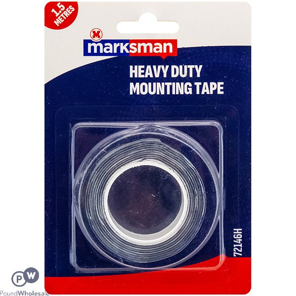 Marksman Heavy Duty Crystal Clear Mounting Tape 1.5m
