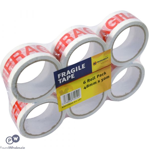 6pc Fragile Printed Tape Size 48mm X 50m