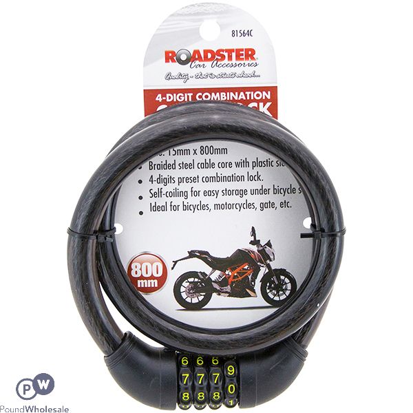 Roadster 4-digit Combination Bicycle Lock 1.5 X 80cm