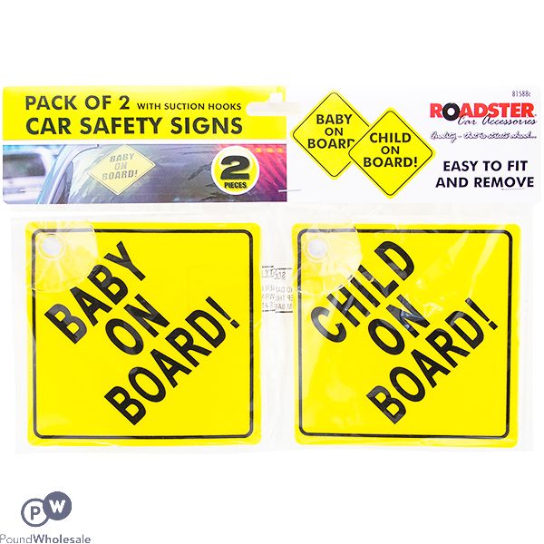 ROADSTER CAR SAFETY SIGNS SET 2PC