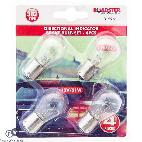 Roadster 12v/21w 382 Type Directional Indicator Brake Car Light Bulb Set 4pc