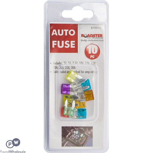 Roadster Car Auto Fuses 10pc