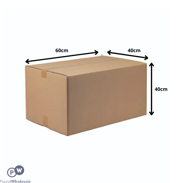 STRONG PLAIN DOUBLE WALL CARDBOARD BOX 60CM X 40CM X 40CM