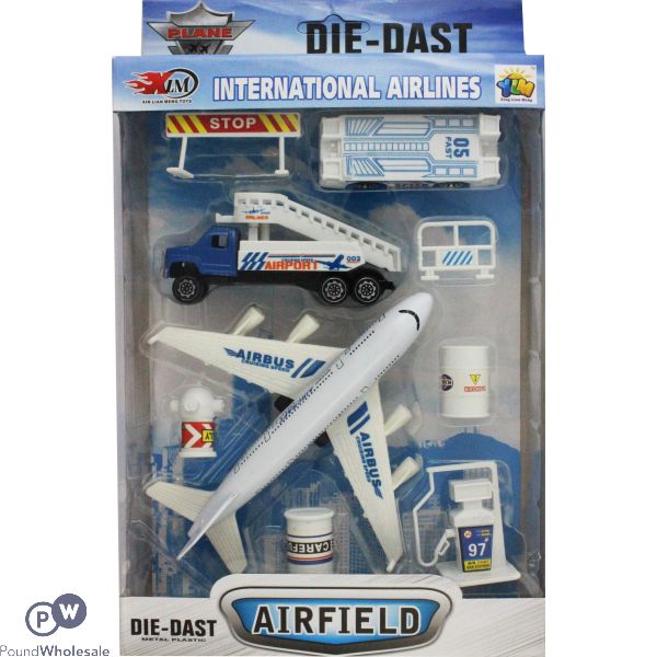 Die Cast Metal Plastic 9pc International Airlines (17.5cm X 28cm)