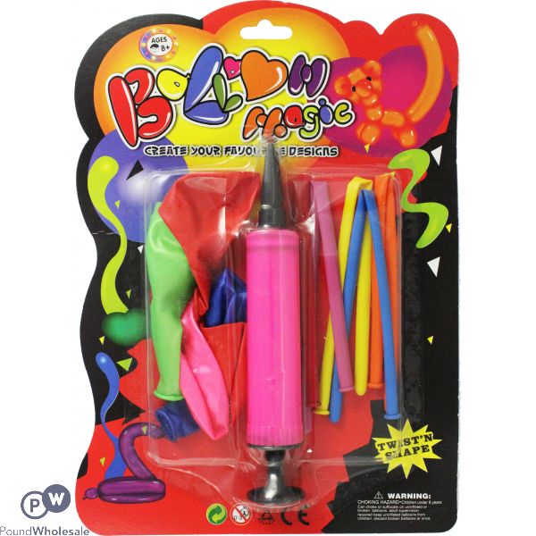 Balloon Magic Twist N Shape Five Long Five Round Plus Pump (25.3cm X 18cm)