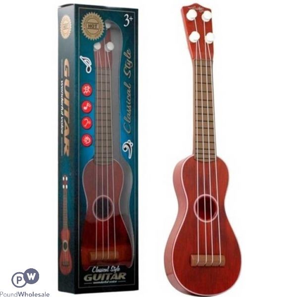 Classical Wooden Style Guitar 39cm In Box Plays Real Notes