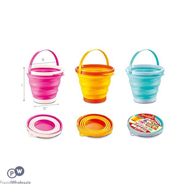 Folding 7ltr Bucket- 3 Assorted Colours