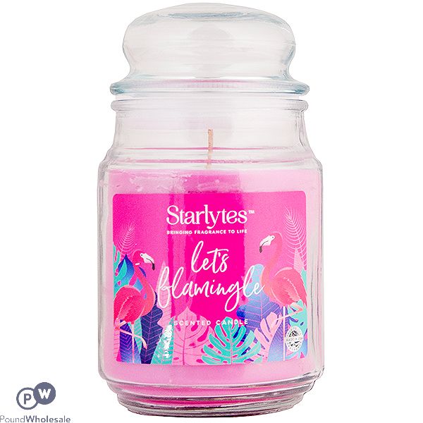 STARLYTES LET'S FLAMINGLE SCENTED JAR CANDLE 18OZ