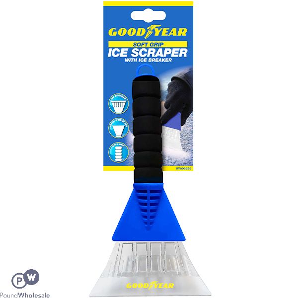 GOODYEAR SOFT GRIP ICE SCRAPER WITH ICE BREAKER