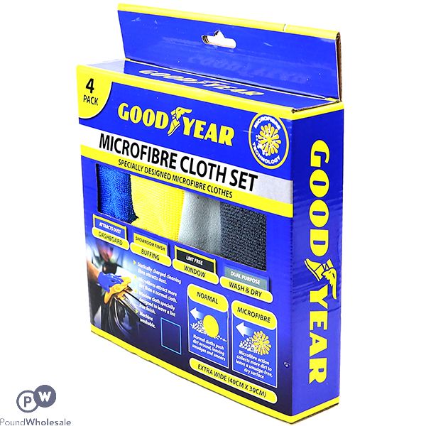 Goodyear Microfibre Car Cloth Set 4 Pack