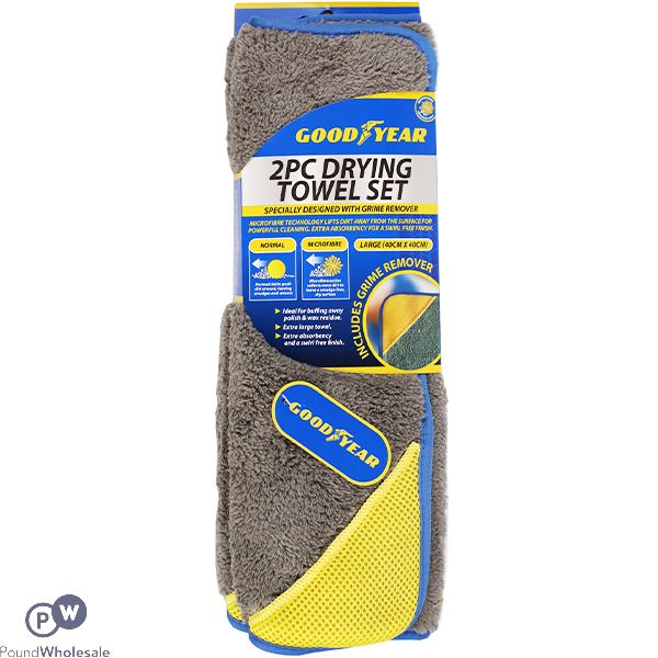 Goodyear Microfibre Luxury Valet Drying Towel Set 2 Pack