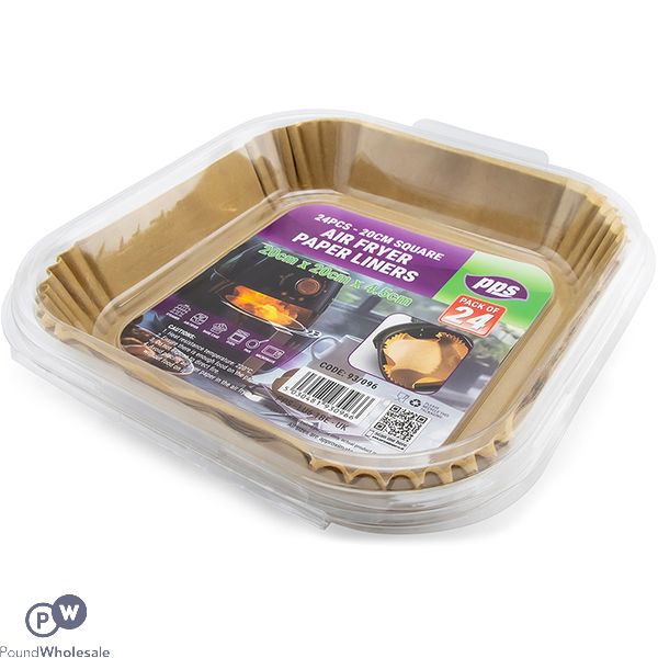 Pps 20cm Square Paper Air Fryer Liners 24 Pack