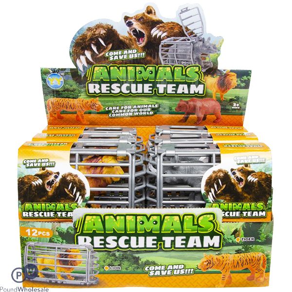 Wild Animal In Cage Toy Cdu Assorted