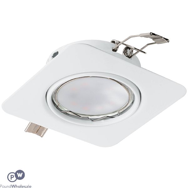 Eglo Peneto White Recessed Moveable Spotlight Gu10 With Warm White Bulb