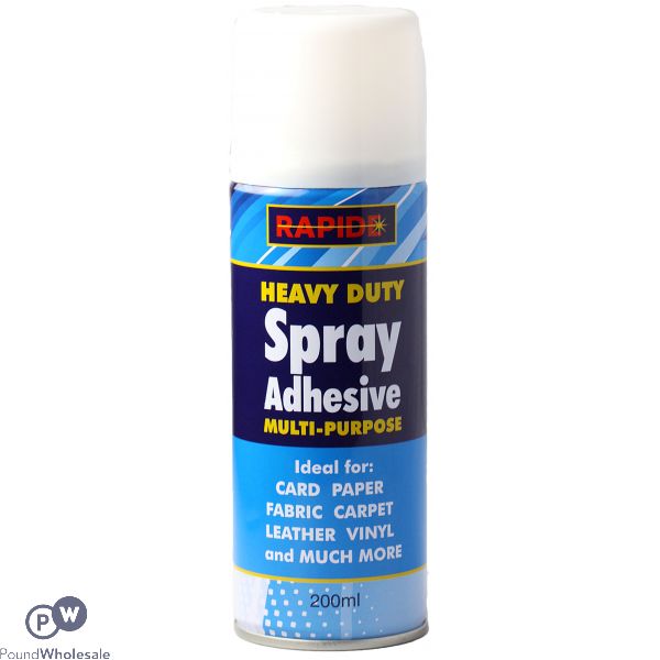 Heavy Duty Spray Adhesive Multi -purpose 200ml (ideal For Card, Paper,fabric,carpet, Leather And Vinyl And Much More)