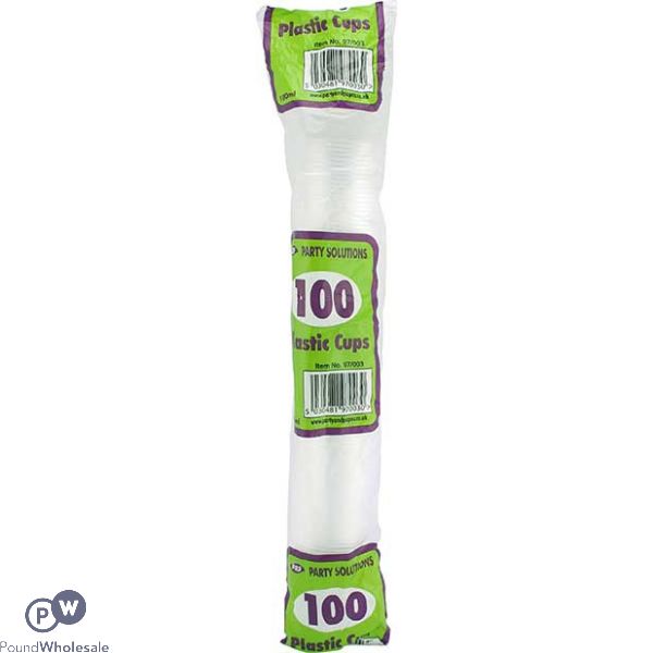 CLEAR PLASTIC CUPS 100 PACK