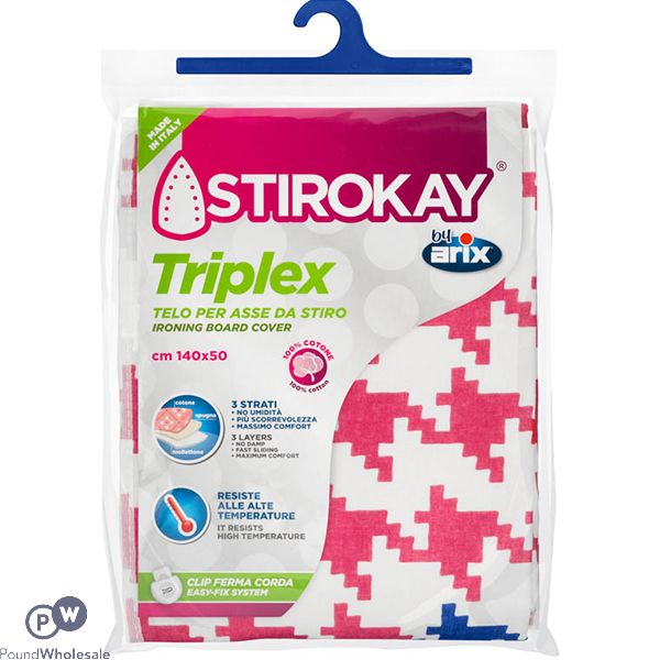 STIROKAY TRIPLEX PRINTED IRONING BOARD COVER 140CM X 50CM