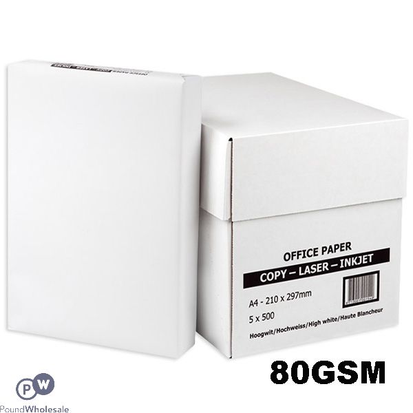 Premium Printer Copier A4 Paper 80gsm 2500 Sheets Box