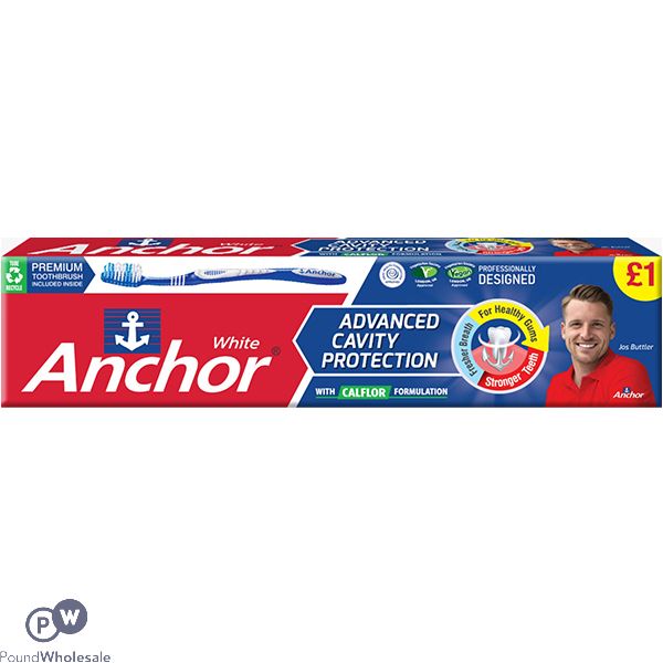 Anchor White Advanced Cavity Protection Calflor Toothpaste 75ml With Toothbrush