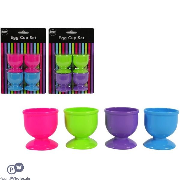 EGG CUP SET ASSORTED COLOURS 4 PACK