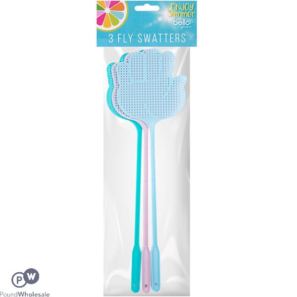 Bello Assorted Colour Fly Swatters 3 Pack