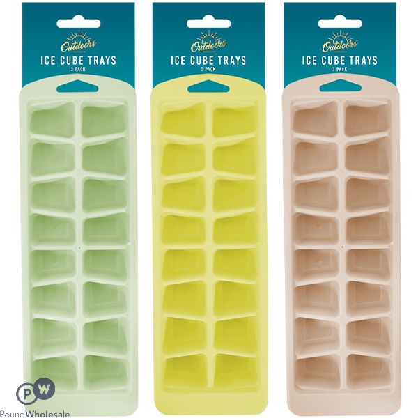 Bello Assorted Colour Pp 16-segment Ice Cube Trays 3 Pack