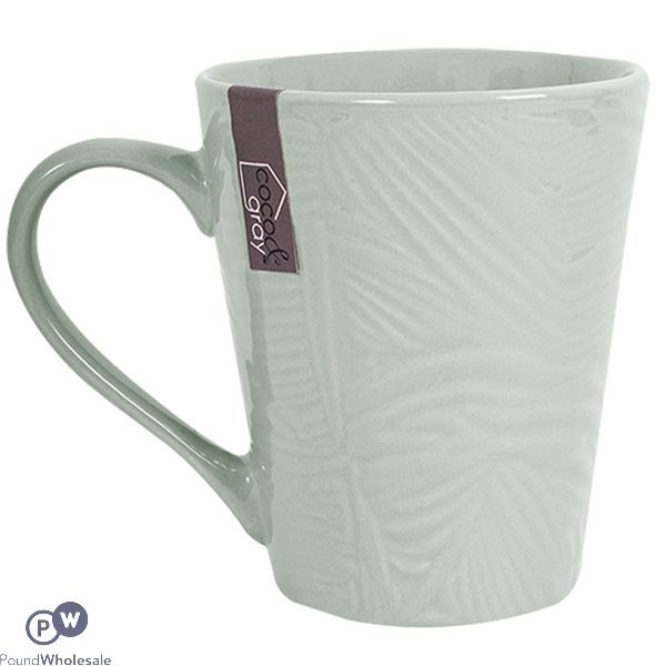 Coco & Gray Stoneware Embossed Green Mug