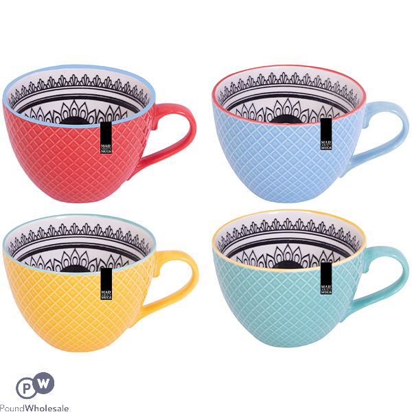 Mad About Mugs New Bone China Pad Print Breakfast Mug 420ml Assorted Colours