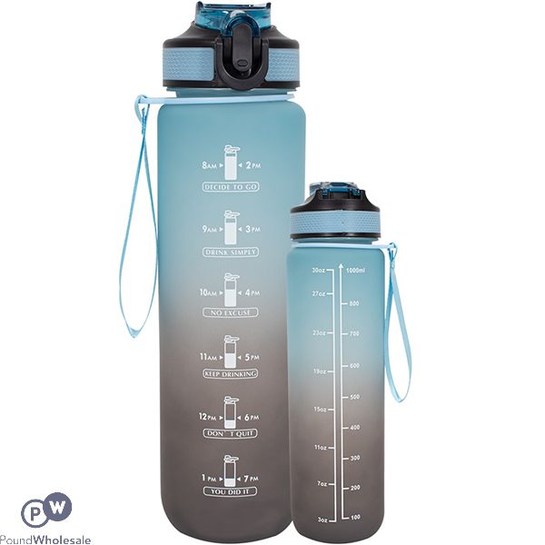Sports Pull-up Sipper Blue Ombre Water Bottle 1l