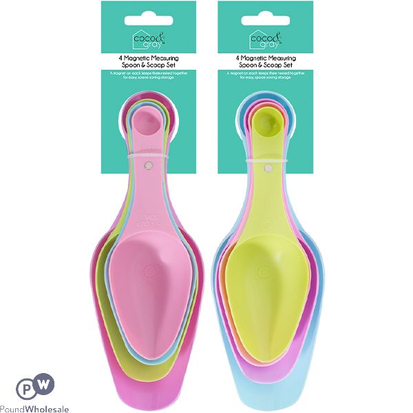 Coco & Gray Assorted Colour Magnetic Pp Measuring Spoons Set 4pc