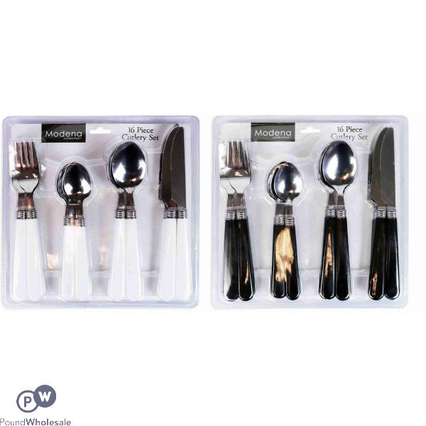 MODENA CUTLERY SET 16PC 2 ASSORTED COLOURS