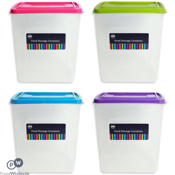 Tall Food Storage Box 4 Assorted Colours