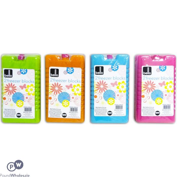 Bello Freezer Ice Blocks 2 Pack Assorted Colours
