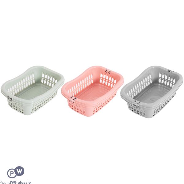 BRIGHTS MINI STORAGE BASKETS 2 PACK ASSORTED COLOURS 24CM X 16.5CM X 11.5CM