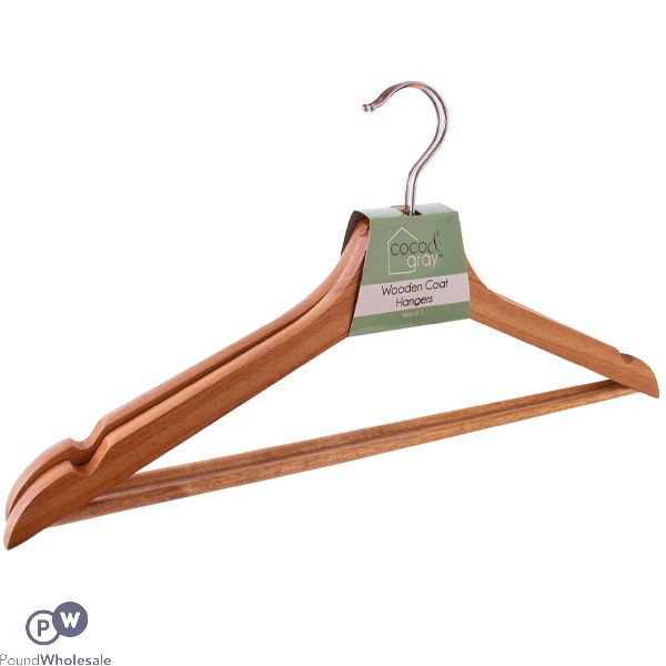 COCO & GREY WOODEN COAT HANGERS 2 PACK